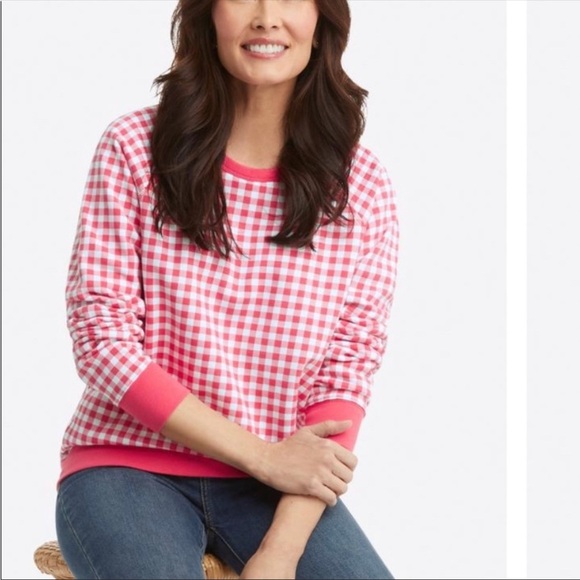 DRAPER JAMES NATALIE SWEATSHIRT IN GINGHAM - Picture 2 of 9